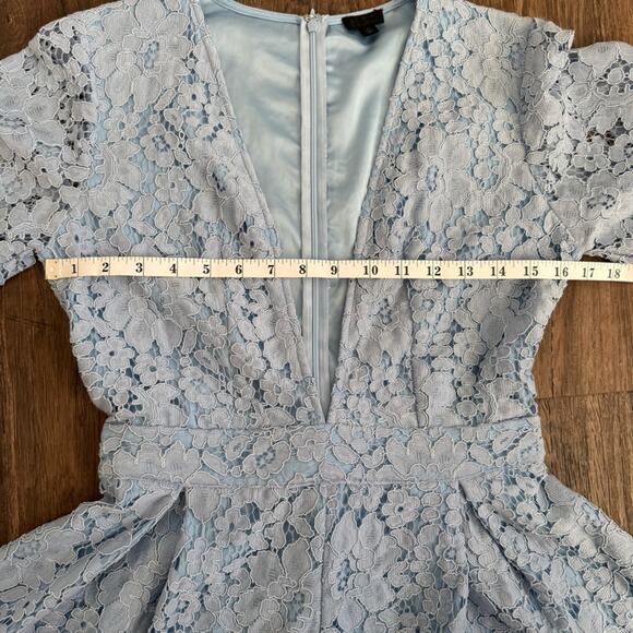 NBD Mila Lace Romper in Periwinkle S - Picture 8 of 12